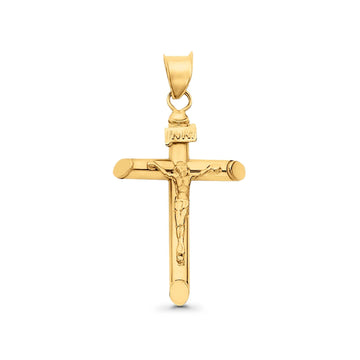 Yellow Gold 14K Real Religious Crucifix Charm Pendant 25mmX17mm 1.1grams